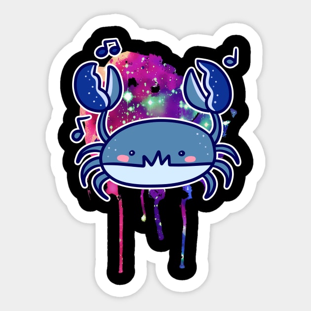 Blue Crab - Watercolor Space Splatter Sticker by saradaboru